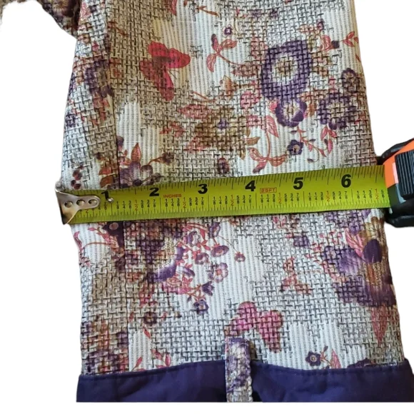Miss 'De Floral Pea Coat. Trench Coat. Purple Floral. Size Medium. - Picture 8 of 12